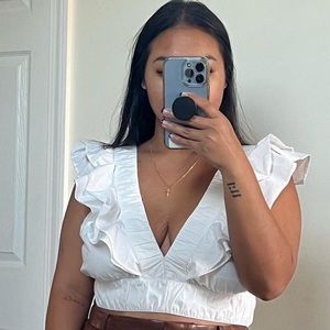 Abercrombie Ruffles Poplin Top